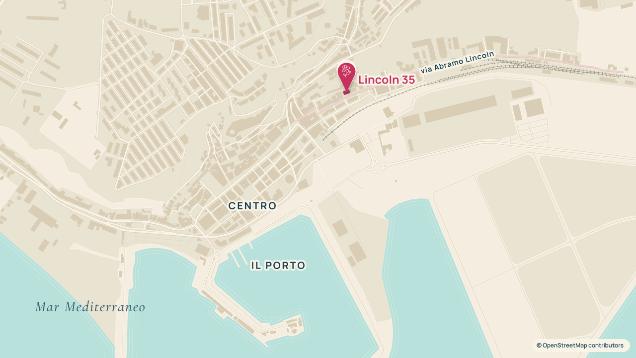 Mappa di Porto Empedocle: Lincoln 35 in via Abramo Lincoln, il centro e il porto.
